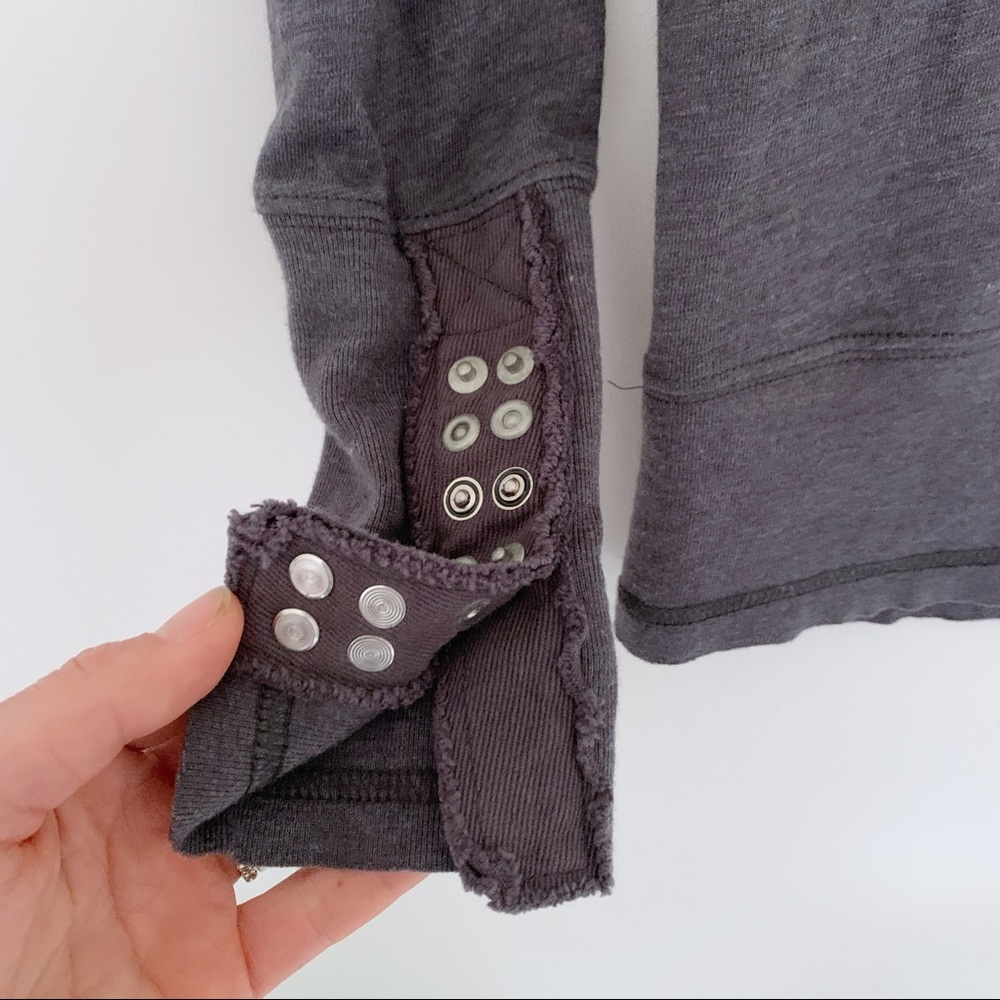 Free People Patchwork Thermal With Button Cuff - image 7